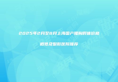 2025年2月至8月上海国产隆胸假体价格概览及整形医院推荐