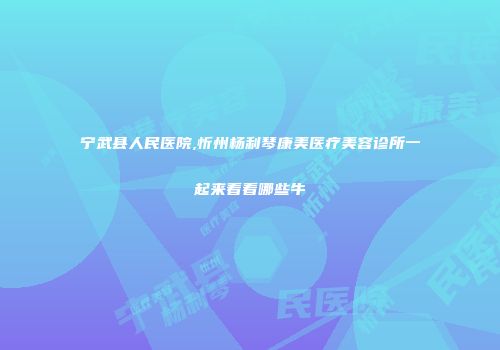 宁武县人民医院,忻州杨利琴康美医疗美容诊所一起来看看哪些牛