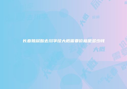 长春玻尿酸去川字纹大概需要价格是多少钱