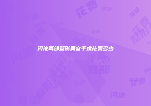 河池耳部整形美容手术花费多少