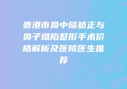 贵港市鼻中隔矫正与鼻子塌陷整形手术价格解析及医院医生推荐