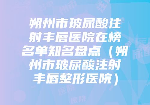 朔州市玻尿酸注射丰唇医院在榜名单知名盘点（朔州市玻尿酸注射丰唇整形医院）