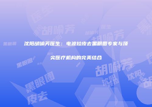 沈阳胡喻芳医生：电波拉皮去黑眼圈专家与顶尖医疗机构的完美结合