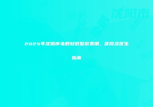 2025年沈阳市兔唇轻微整形费用、医院及医生指南