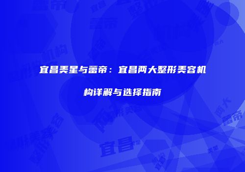 宜昌美星与蕾帝：宜昌两大整形美容机构详解与选择指南