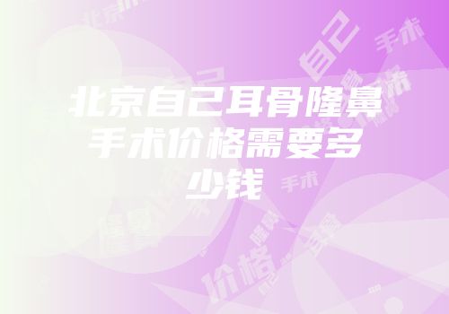 北京自己耳骨隆鼻手术价格需要多少钱
