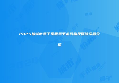 2025盐城市鼻子塌隆鼻手术价格及医院详细介绍