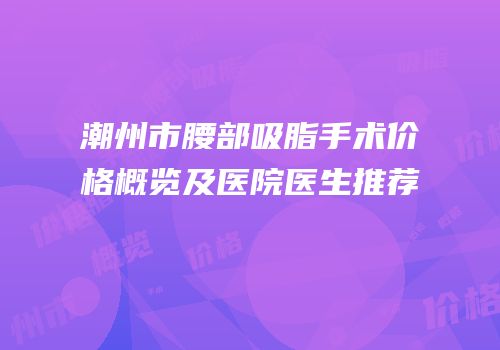 潮州市腰部吸脂手术价格概览及医院医生推荐