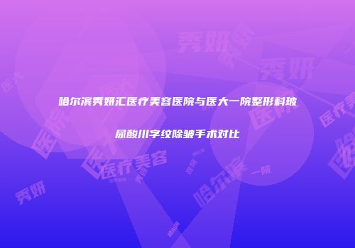 哈尔滨秀妍汇医疗美容医院与医大一院整形科玻尿酸川字纹除皱手术对比