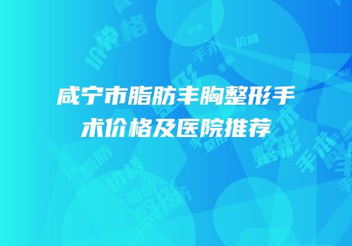 咸宁市脂肪丰胸整形手术价格及医院推荐