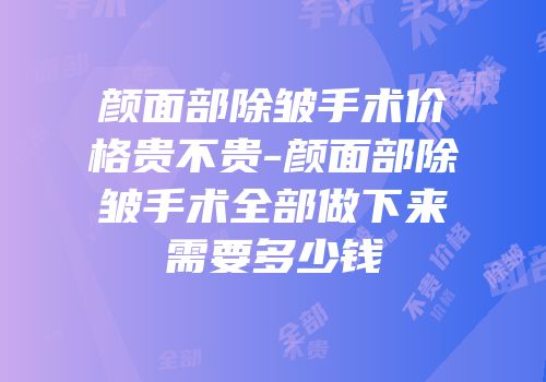 颜面部除皱手术价格贵不贵-颜面部除皱手术全部做下来需要多少钱