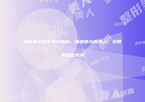 济南两大整形美容机构：维纳斯与熙美人，引领美丽新风尚