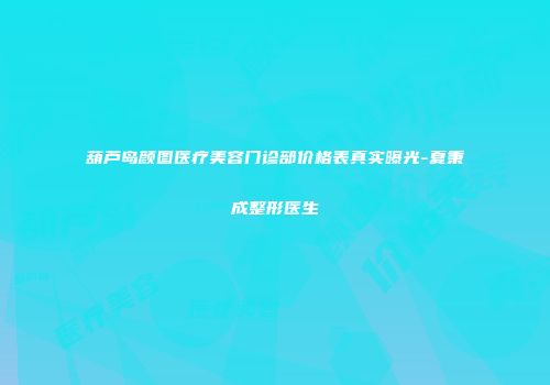 葫芦岛颜图医疗美容门诊部价格表真实曝光-夏秉成整形医生