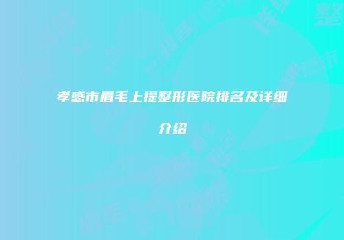 孝感市眉毛上提整形医院排名及详细介绍