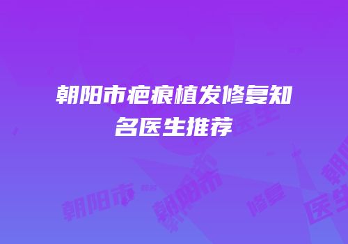 朝阳市疤痕植发修复知名医生推荐