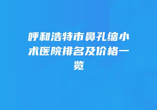 呼和浩特市鼻孔缩小术医院排名及价格一览