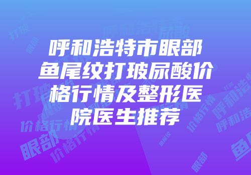 呼和浩特市眼部鱼尾纹打玻尿酸价格行情及整形医院医生推荐