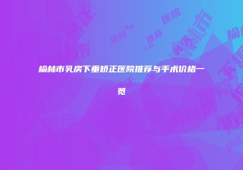 榆林市乳房下垂矫正医院推荐与手术价格一览