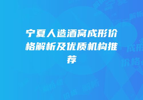 宁夏人造酒窝成形价格解析及优质机构推荐