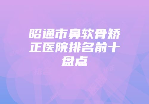 昭通市鼻软骨矫正医院排名前十盘点