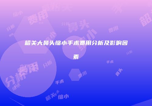 韶关大鼻头缩小手术费用分析及影响因素