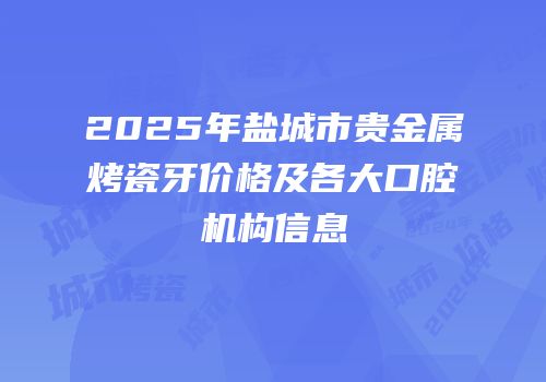 2025年盐城市贵金属烤瓷牙价格及各大口腔机构信息