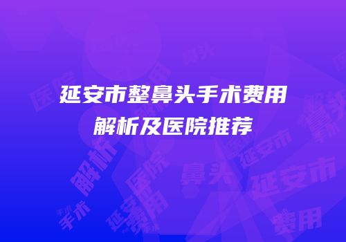 延安市整鼻头手术费用解析及医院推荐