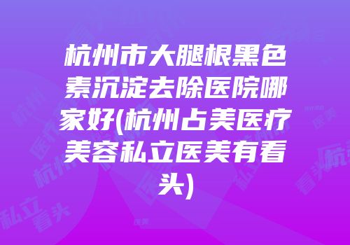 杭州市大腿根黑色素沉淀去除医院哪家好(杭州占美医疗美容私立医美有看头)