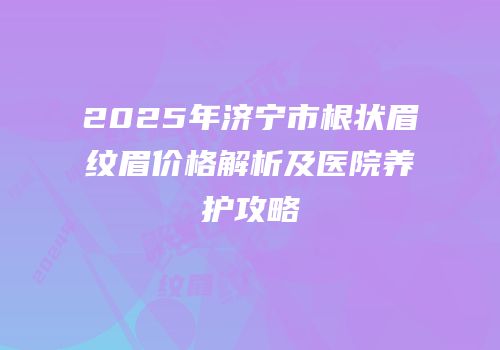 2025年济宁市根状眉纹眉价格解析及医院养护攻略