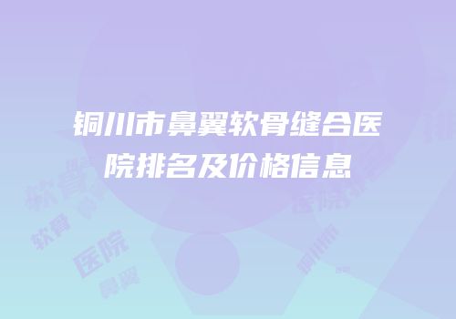 铜川市鼻翼软骨缝合医院排名及价格信息