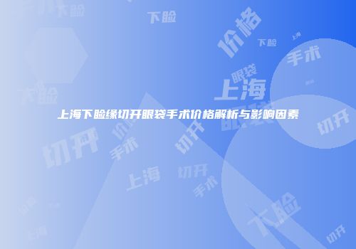 上海下睑缘切开眼袋手术价格解析与影响因素