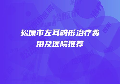 松原市左耳畸形治疗费用及医院推荐