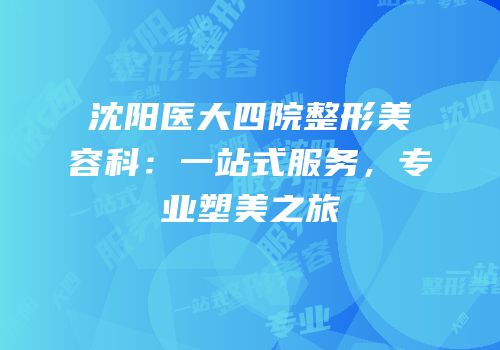 沈阳医大四院整形美容科：一站式服务，专业塑美之旅