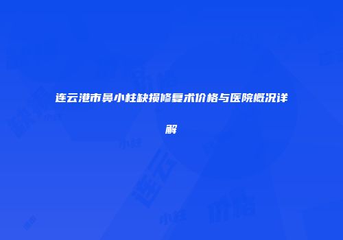 连云港市鼻小柱缺损修复术价格与医院概况详解
