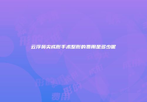 云浮鼻尖成形手术整形的费用是多少呢