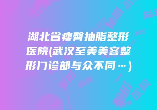 湖北省瘦臀抽脂整形医院(武汉至美美容整形门诊部与众不同…)