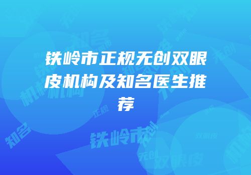 铁岭市正规无创双眼皮机构及知名医生推荐