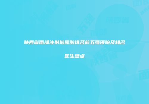 陕西省面部注射玻尿酸排名前五强医院及知名医生盘点