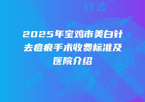 2025年宝鸡市美白针去痘痕手术收费标准及医院介绍