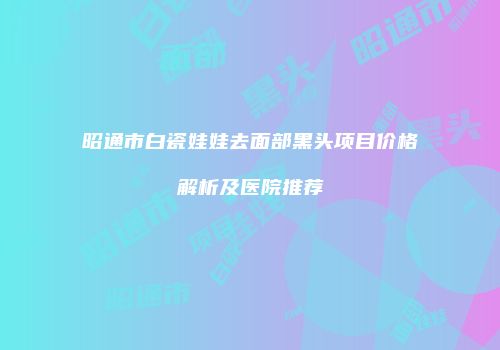 昭通市白瓷娃娃去面部黑头项目价格解析及医院推荐