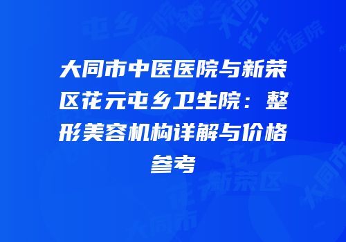 大同市中医医院与新荣区花元屯乡卫生院：整形美容机构详解与价格参考