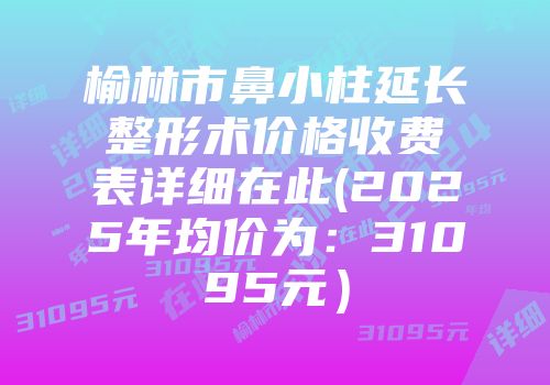 榆林市鼻小柱延长整形术价格收费表详细在此(2025年均价为：31095元）