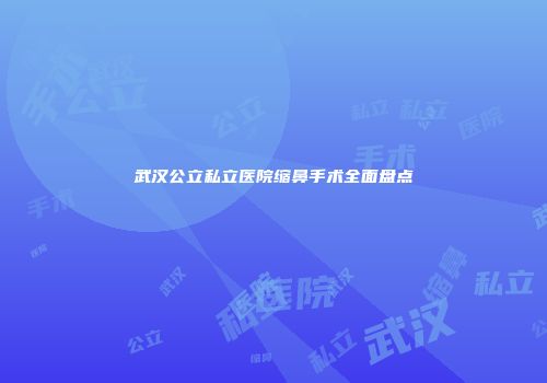 武汉公立私立医院缩鼻手术全面盘点