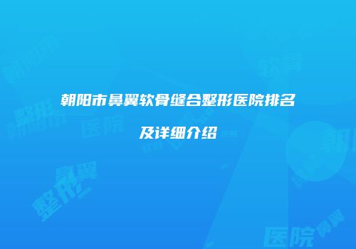 朝阳市鼻翼软骨缝合整形医院排名及详细介绍