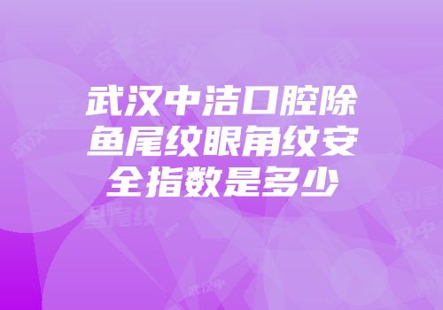 武汉中洁口腔除鱼尾纹眼角纹安全指数是多少