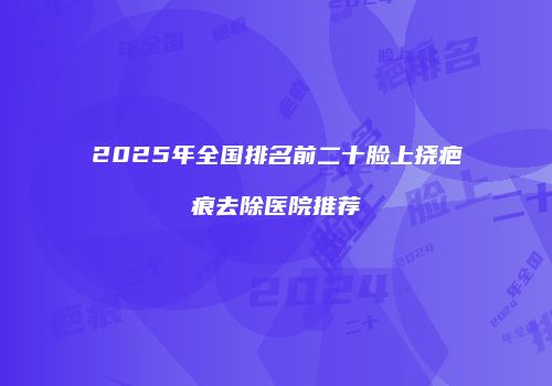 2025年全国排名前二十脸上挠疤痕去除医院推荐