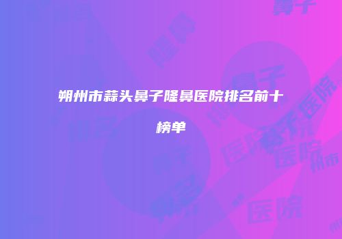 朔州市蒜头鼻子隆鼻医院排名前十榜单