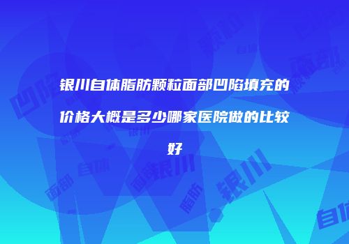 银川自体脂肪颗粒面部凹陷填充的价格大概是多少哪家医院做的比较好