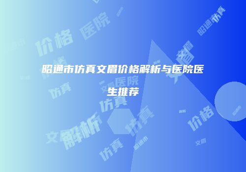 昭通市仿真文眉价格解析与医院医生推荐