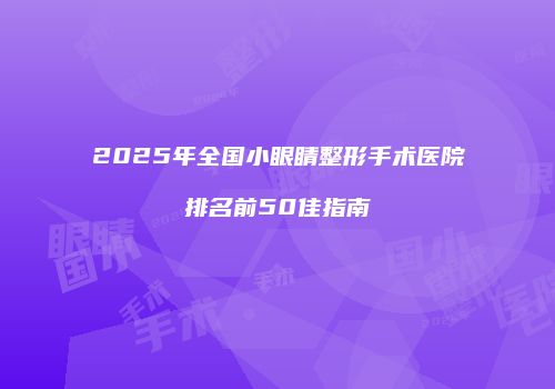 2025年全国小眼睛整形手术医院排名前50佳指南